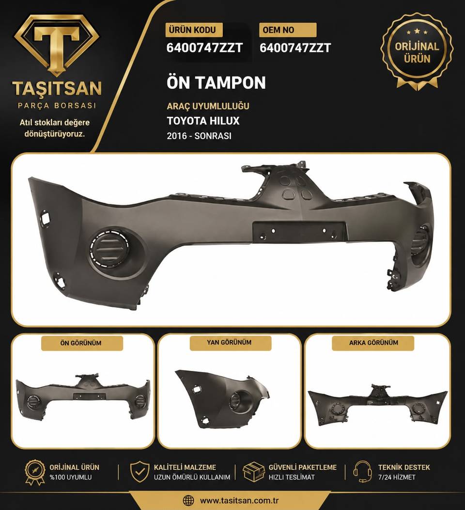6400A747ZZT L200 ÖN TAMPON 2006-2011 Dodik DELİKLİ 4X4 — MITSUBİSHİ OEM Parça