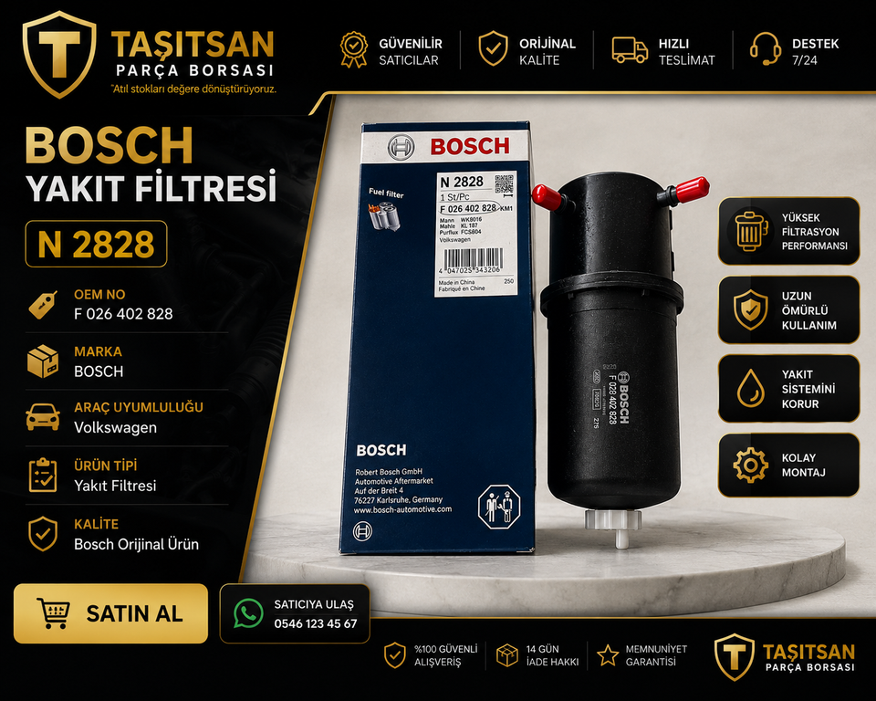 F026402828 BOSCH F026402828 | Mazot Filtresi 11-Amarok 2.0Tdi — volkswagen OEM Parça