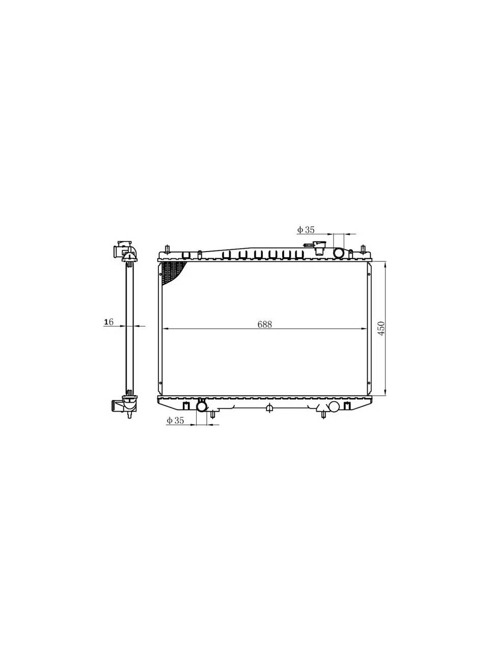214102S710 Motor Radyatörü Nissan D21 2.3D 2.5D Manuel (428x672x16) — ORİS OEM Parça